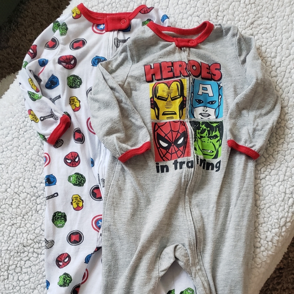 Marvel Sleeper Set of 2 footie pajamas